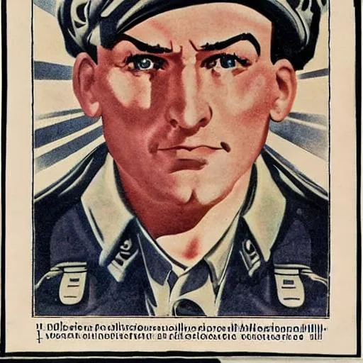 Prompt: wwii german propaganda with face