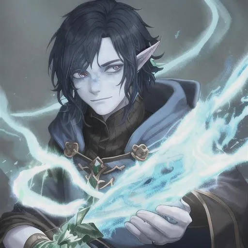 dnd 5e ranger hunter, male, brown hair, blue eyes, b... OpenArt