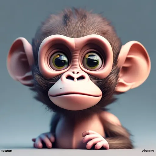 Prompt: tiny cute degenerate monkey face toy, standing character, soft smooth lighting, soft pastel colors, skottie young, 3d blender render, polycount, modular constructivism, pop surrealism, physically based rendering, square image