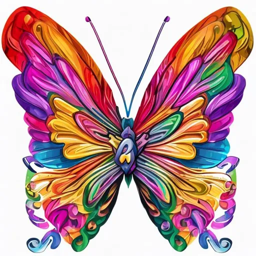 Prompt: colorfull butterfly in the form of x letter from english alphbetic
