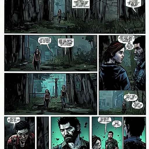 The last of us comics 4k, ellie in DC-style panels