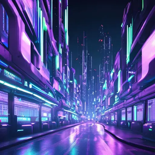 Prompt: London cyber city futuristic neon