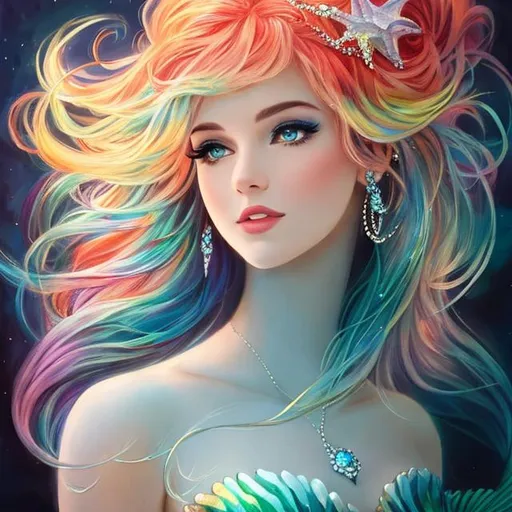 Prompt:  Beautiful mermaid