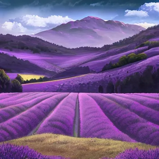 Prompt: purple landscape