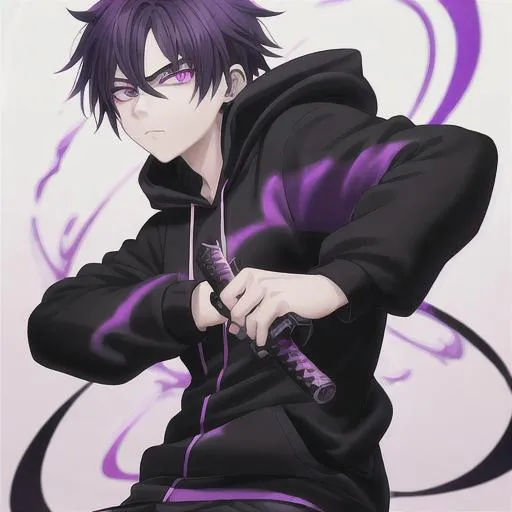 Cool Black to Purple Boy Hair