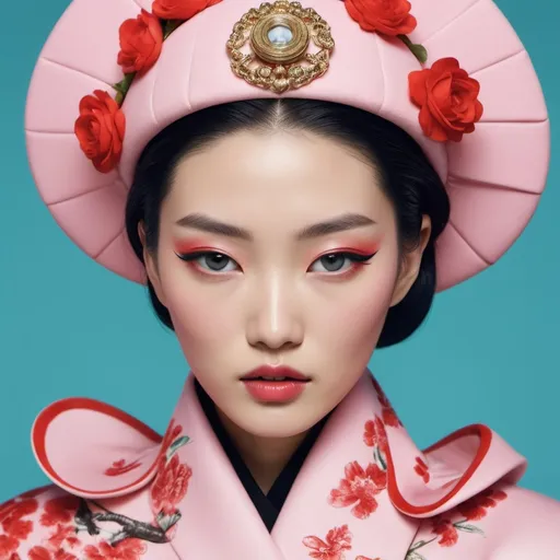 Prompt: canon rf 100mm f2.8l macro is usm high resolution detailed photo Asian Fashion editorial by Miles Aldridge