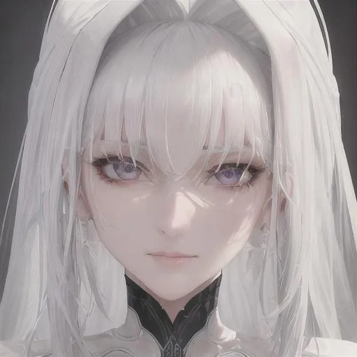 Prompt: "A close-up photo of a gorgeous white haired woman, in hyperrealistic detail, with a slight hint of loneliness in her eyes. Her face is the center of attention, with a sense of allure and mystery that draws the viewer in, but her eyes are also slightly downcast, as if a sense of loneliness is lingering in her thoughts. The detailing of her face is stunning, with every pore, freckle, and line rendered in vivid detail, but the image also captures the subtle emotions of loneliness that might lie beneath her surface."