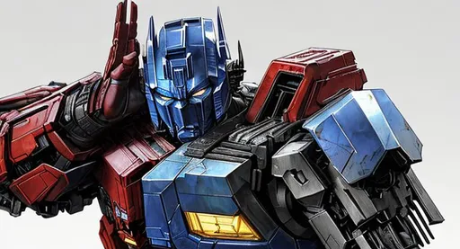 Prompt: sticker of Optimus Prime from best marvel movie got release from news, full body, Kim Jung gi, freedom, soul, digital illustration, comic style, cyberpunk, perfect anatomy, centered, approaching perfection, dynamic, highly detailed, watercolor painting, artstation, concept art, smooth, sharp focus, illustration, art by Carne Griffiths and Wadim Kashin ,