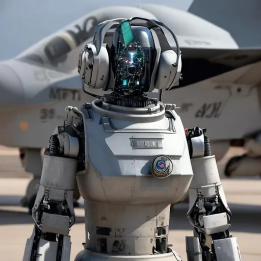 Prompt: Robot pilot for USAF fighters 