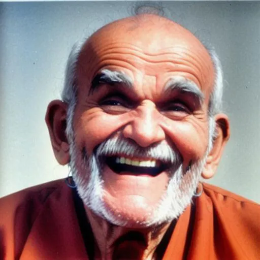 Prompt: Neem Karoli Baba Laughing
