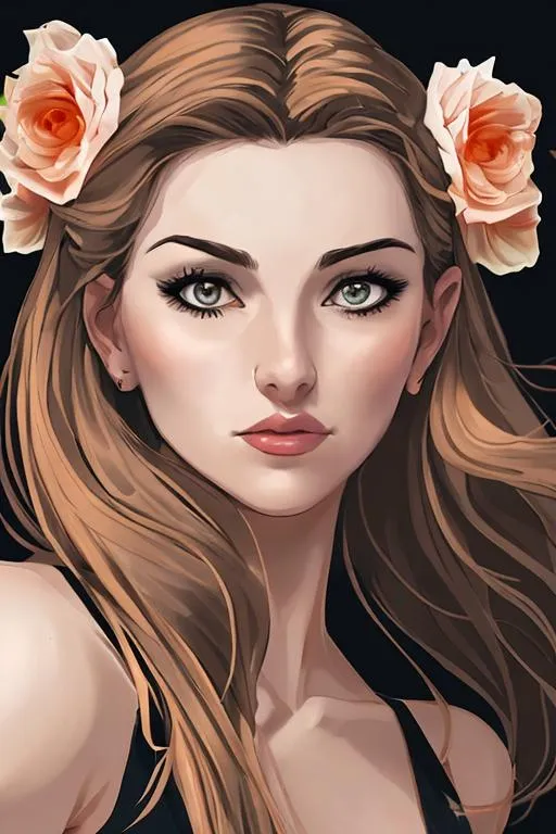 Prompt: Beautiful woman cartoon portrait