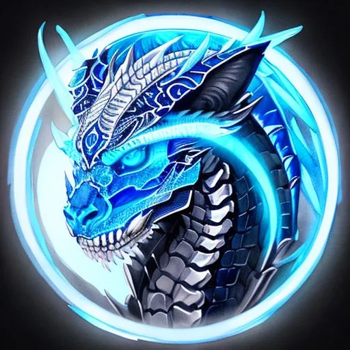 Prompt: portrait of a roaring blue and white neon skeleton dragon with fangs and iridescent black markings and a cute face, perfect composition, watercolor on paper with pencils, hyperrealistic, super detailed, 8k, high quality, trending art, trending on artstation, sharp focus, studio photo, intricate details, highly detailed