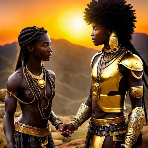 Prompt: (Hyperrealistic highly detailed photography of an ebonian warrior princess talking with a great sun elemental in a ancient stone temple.)
Beautiful, scars, Strong-willed, determined eyes, benevolent, curious, good intent, respect, golden necklace, golden headband, scepter. Radiating and benevolent elemental. Tribal. Majestuous. Awe. 