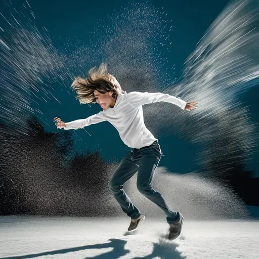 Prompt: Capture the magic of motion. Freeze a dynamic moment in time that conveys a sense of energy and movement.
