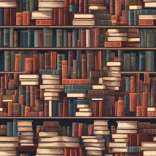 Prompt: Piles and stacks of books