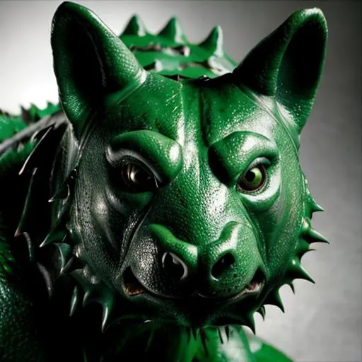 Prompt: Green Hodag face