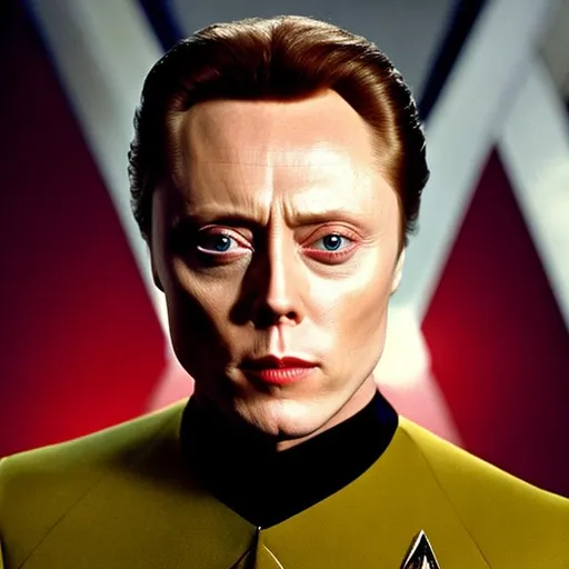 Prompt: A portrait of Christopher Walken wearing a Starfleet uniform, in the style of "Star Trek the Next Generation."