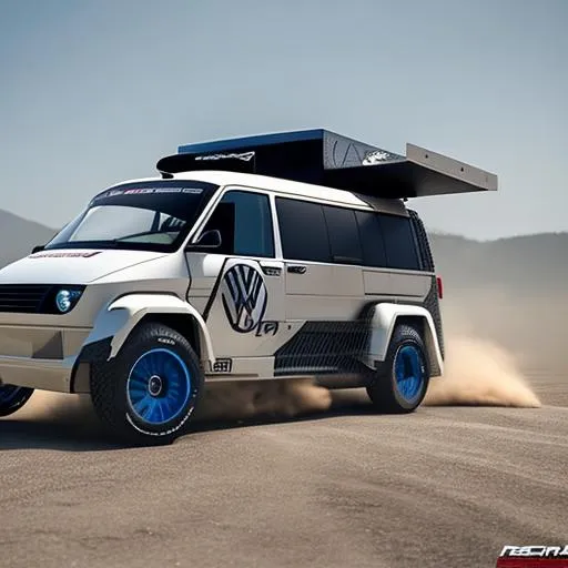 Specced out rally version of the vw transporter, wit