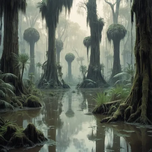 Prompt: swamps of dagobah