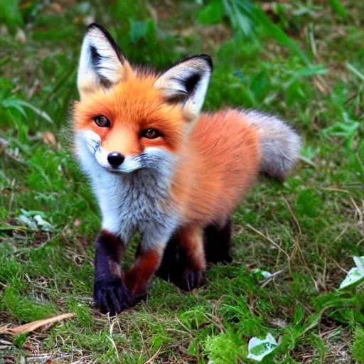 Prompt: a baby fox kitsune

