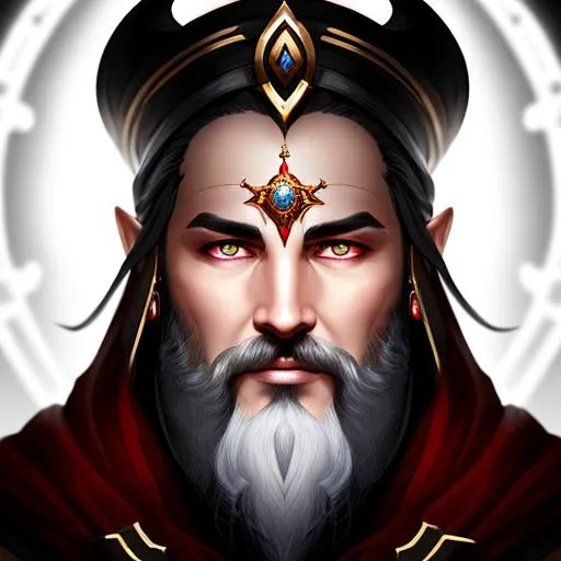 Prompt: Close up Portrait of a Kharazim, a god of Diablo Ivgorod Monk. Veradani. Dark background. White. Has white glowing eyes. Diablo background. HD.