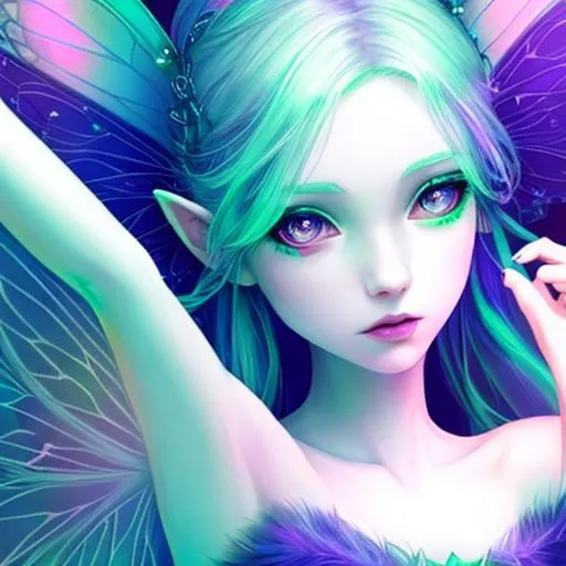 fairy goddess with pale skin. ,neoncolors, closeup | OpenArt