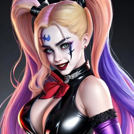 Prompt: (((masterpiece))), (((full body))), ((best quality)), hyper quality, ((HIGHEST RESOLUTION)), refined rendering, extremely detailed CG unity 8k wallpaper, highly detailed, (super fine illustration), highres, (ultra-detailed), detailed face, perfect face, (((DC COMIC BEAUTIFUL HARLEY QUINN AND HANDSOME JOKER HAVING FUN))), stunning art, best aesthetic, twitter artist, amazing, high resolution, fine fabric emphasis, UHD
