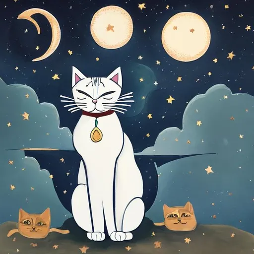 Prompt: cat moon
