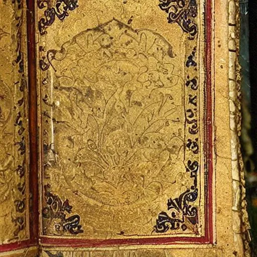 Prompt: ancient renaissance book, pale old yellow paper, texture,very detailed