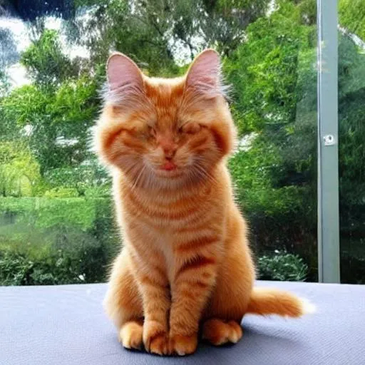 Prompt: ginger cat that is made of glass



