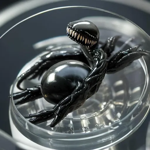 Prompt: Venom in a glass capsule