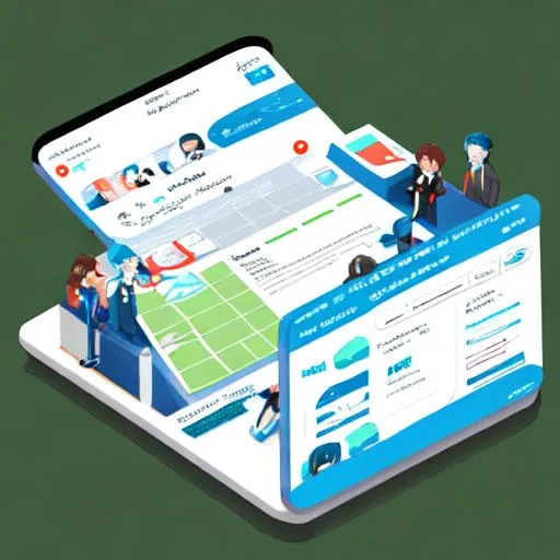 Prompt: CRM illustrations change base color to blue with some peoples
