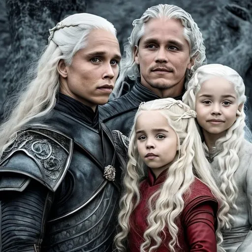 Prompt: Targaryen, family portrait 