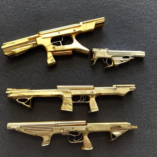Prompt: gold guns