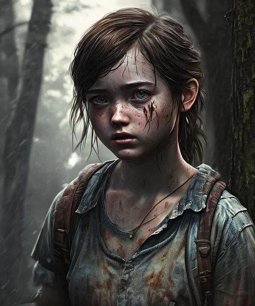 Prompt: ((best quality)), ((masterpiece)), ((realistic)), (detailed) illustration photographic 1 girl, full body portrait,last of us style, dark atmosphere, detailed face, black hair, blue eyes, dungeon, dark cinematic, hyper detailed, extremely realistic 8K