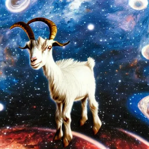 Prompt: A goat in space sci-fi