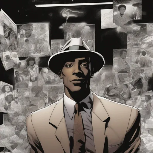 Prompt: African American Vic Damone Jr  illustrated by Grant Morrison