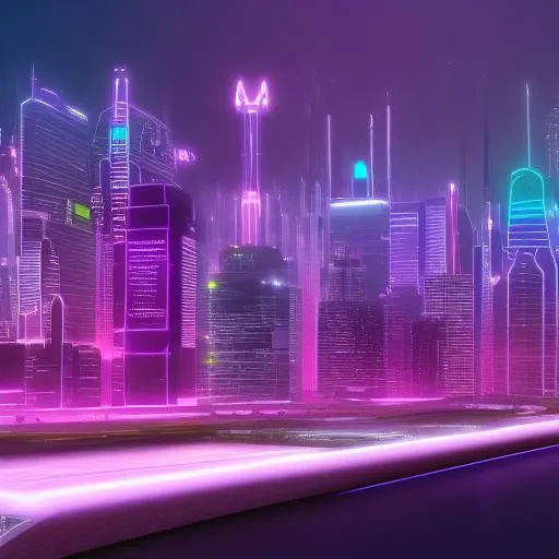 Prompt: "Create an AI image of a futuristic city skyline with flying cars and neon lights illuminating the streets."