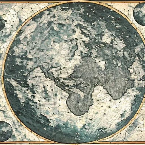Prompt: antique earth moon map, surprise me