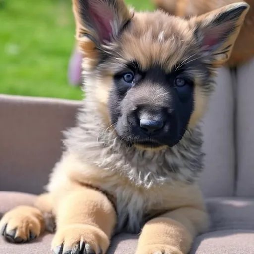 cute fluffy german shepherd puppy