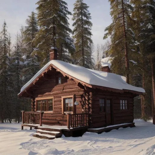 Prompt: ornated russian cottage