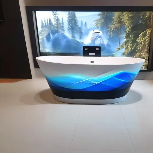 Prompt: Microsoft gaming bathtub