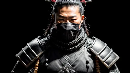 Prompt: Intricately detailed Samurai in Dark grey and Black Colors, Wearing a Oni Mask on his face, Ronin, Photorealistic, Film Quality, Filmic, Hyperrealistic, Hyperdetailed, Japanese Aesthetic, Beautiful Sword Detail, Striking eyes, Inspired by a young Hiroyuki Sanada, dynamic lighting, Striking, Action pose, Movie Quality