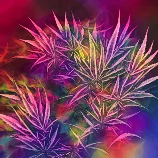 Prompt: trippy abstract weed