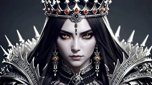 Prompt: Insanely detailed face portrait photography of a majestic Sinister fierce Zombie King wearing filigree bone jewel armour and an ultrarealistic crown made of bones and thorns, intricate and hyperdetailed painting by Ismail Inceoglu Huang Guangjian and Dan Witz CGSociety ZBrush Central fantasy art album cover art 4K 64 megapixels 8K resolution HDR sharp focus zombiecore aetherpunk