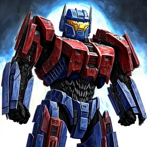 Prompt: Optimus Prime style Halo Spartan done in a hyper realistic style 