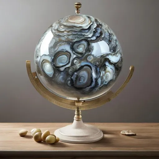 Prompt: globe in form of oyster, cinematic