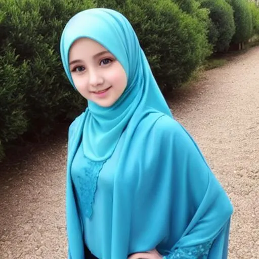Prompt: a young girl( 15 year old), ukrainian ,very pretty , very cute , very beautifull(like angel) , slim body ,wearing cardigans , hijab muslim , full body , not deformed , best quality , (high detailed face) , super realistic