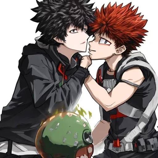 Prompt: Bakugo kisses deku