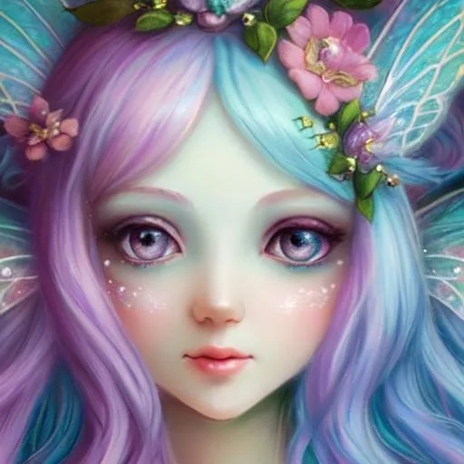 Prompt: fairy goddess. ,pastel colors,
 closeup